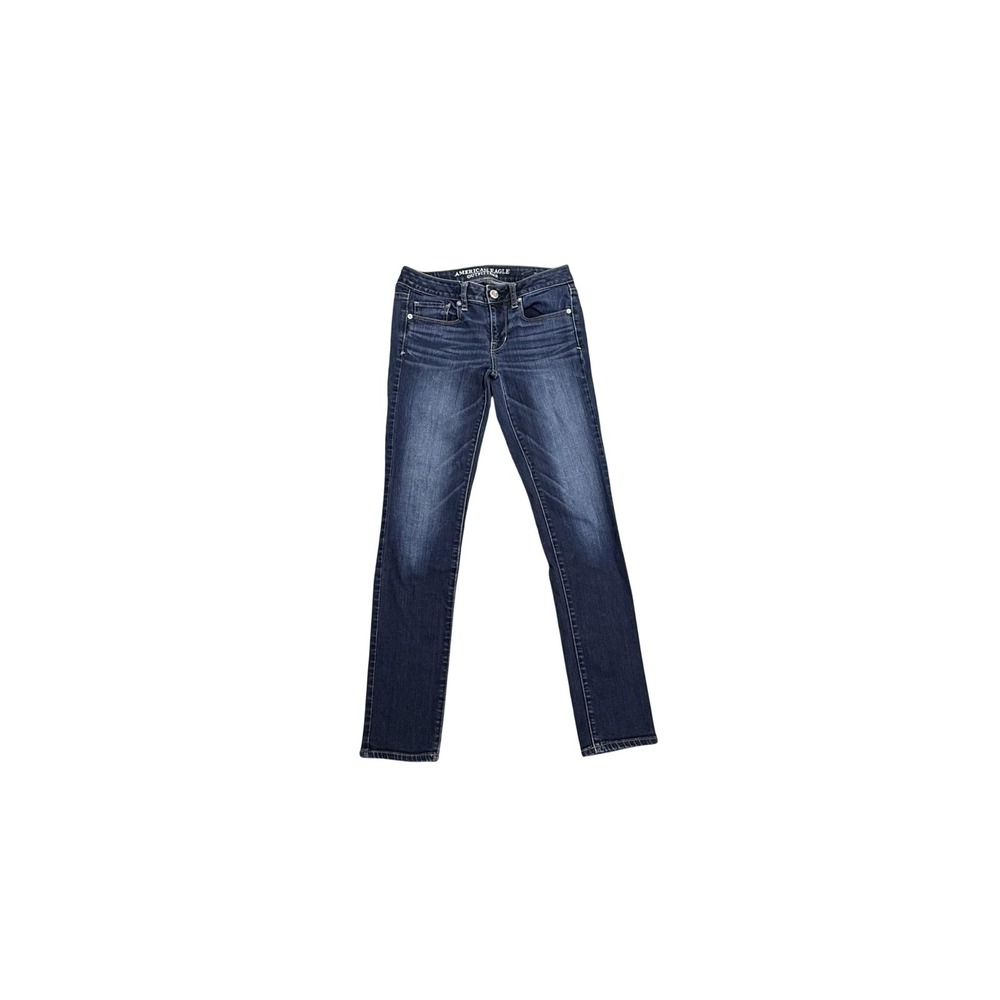 American Eagle Outfitters Jeans Womens 4 Blue Mid Rise Skinny Stretch Denim